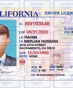 California Driver License Template V2
