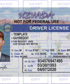 Nevada Driver License Template