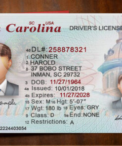 South Carolina Driver License Template