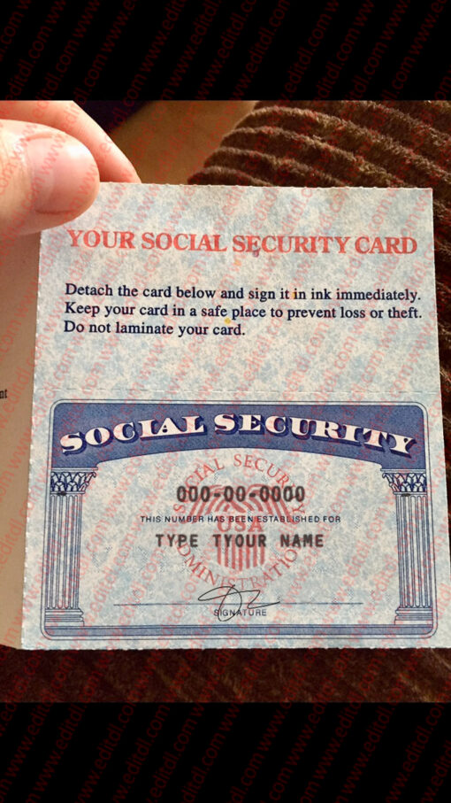 social security card in hand