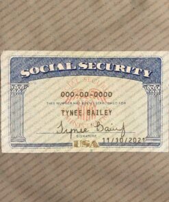 Texas editable social security card template