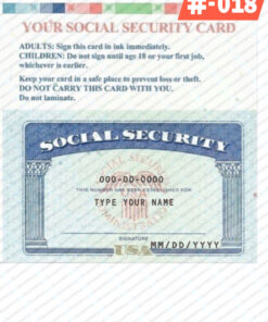 Editable SSN Template front back side