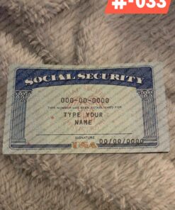 USA Social Security Template back