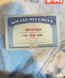 For Work Social Security Card Template