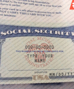 Online Social Security Card Template