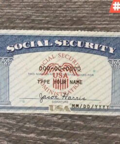 USA SSN Card Template