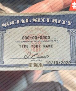 Texas Social Security Card Template