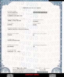 Colorado Birth Certificate PSD Template