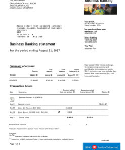 Bank of Montreal Statement Free Download