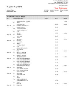 HSBC Bank Statement Free Download