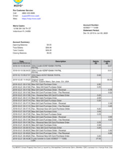 MOVO Cash Statement Free Download
