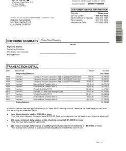 Chase Account Statement Free Download